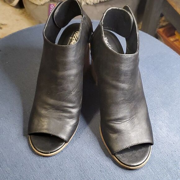 Womens Black MOSSIMO High Heel Open Toe Bootie mules - Picture 3 of 8
